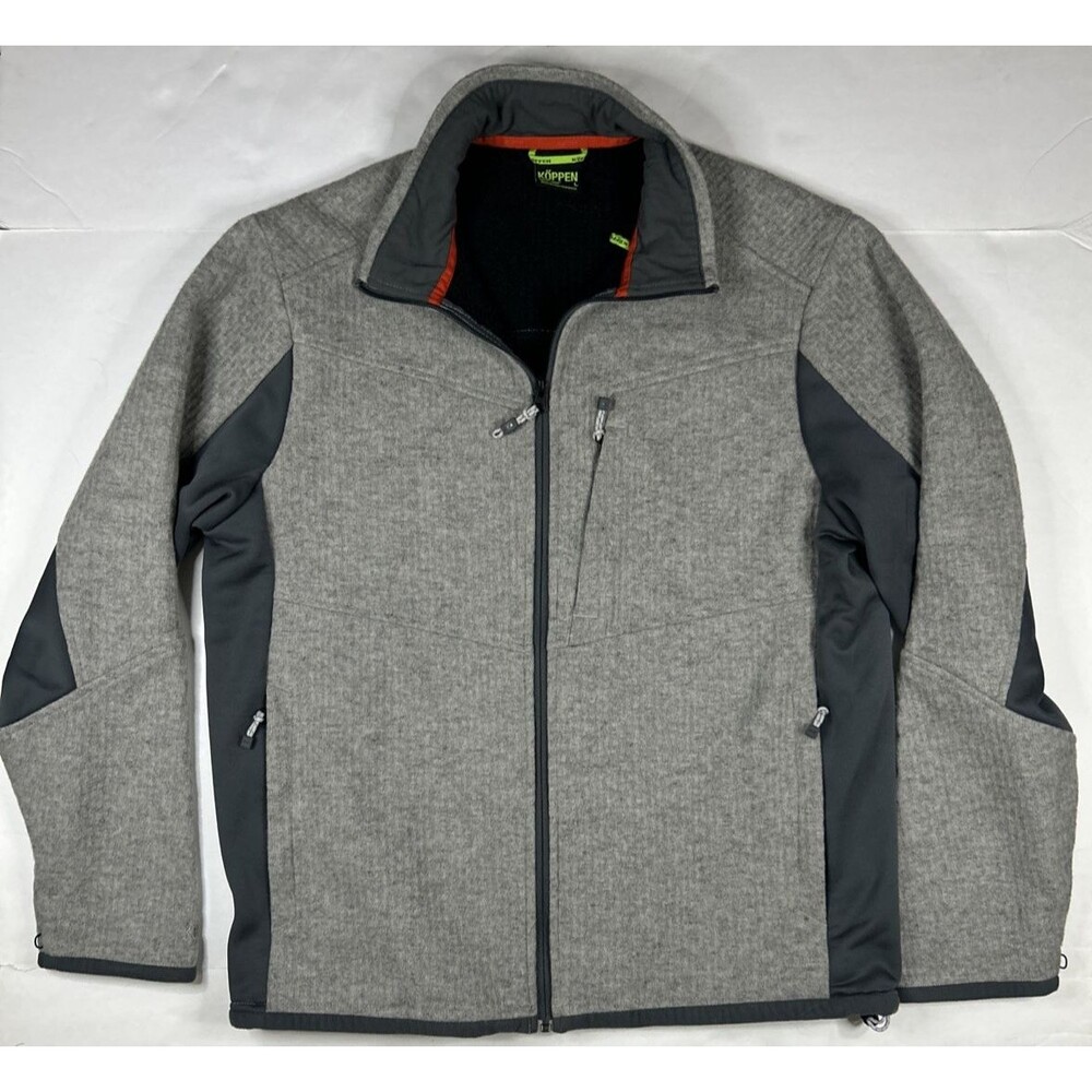 Koppen Men’s L Jacket Gray Wool/Nylon Blend Full Zip Long Sleeve